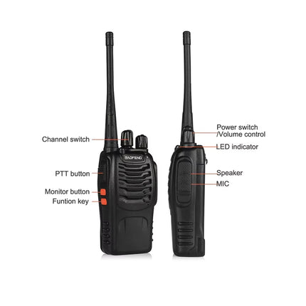 Originele 888S Walkie-Talkies - 6 Stuks, 10KM Bereik