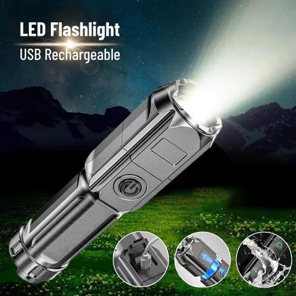 Powerful LED Flashlight – Zoomable, Long-Range!