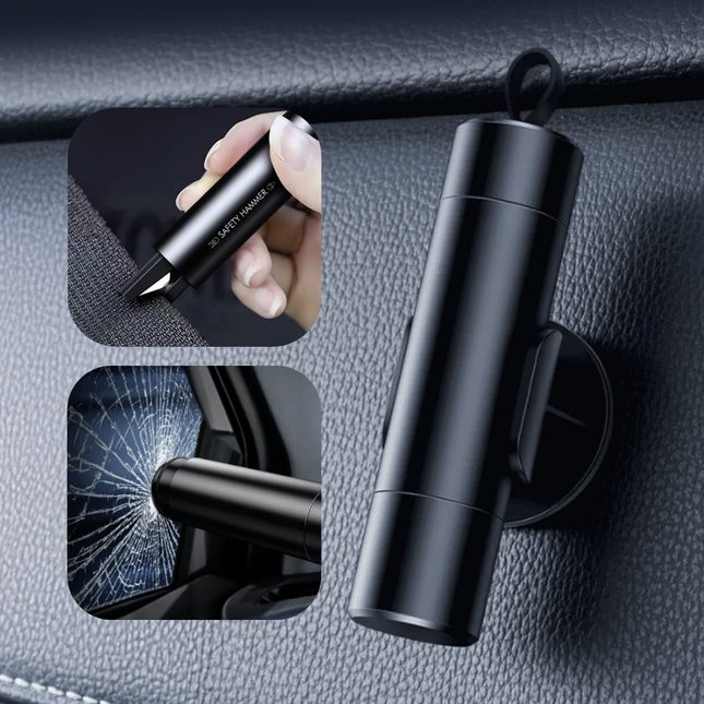 Safekey™ 2-in-1 Veiligheidsgereedschap met Ruitenbreker & Gordelsnijder