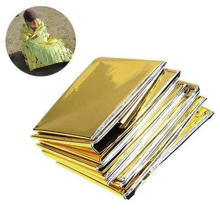 160*210Cm Outdoor Emergency Survival Blanket Waterproof Foil Thermal Space Lifesaving Sliver Blanket