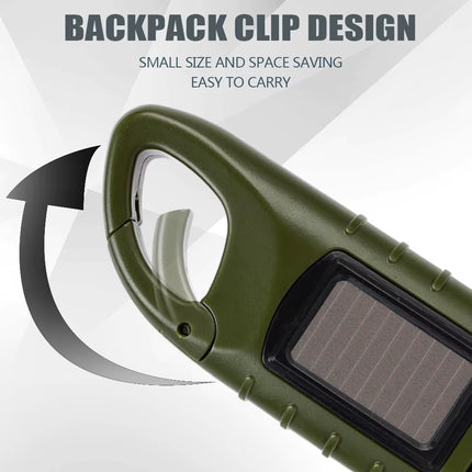 Hand Crank Dynamo Solar Power for Outdoor Camping Mountaineering Torch Lantern Professional Portable Tent Light LED Flashlight