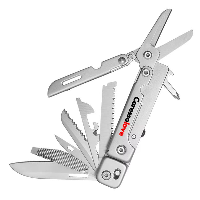 14-In-1 EDC Multitool Scissors Outdoor Camping Gear and Equipment Gadgets for Men Portable Survival Tools with Knife Screwdriver