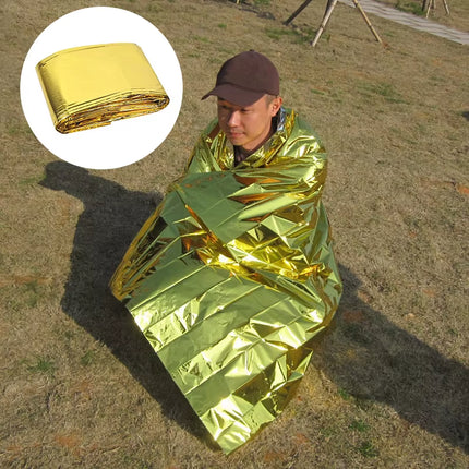 160*210Cm Outdoor Emergency Survival Blanket Waterproof Foil Thermal Space Lifesaving Sliver Blanket