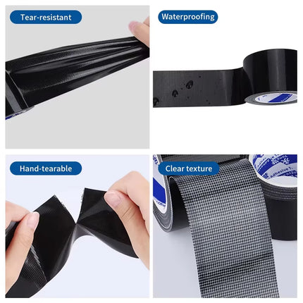 Black Cloth Based Tape Waterproof Heavy-Duty Pipe Single-Sided Tear-Proof Strong Adhesive Floor Duct Home Adhesive Bun Fixed