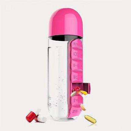 Draagbare Waterfles met Pillendoos - Outdoor & Reizen