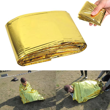 160*210Cm Outdoor Emergency Survival Blanket Waterproof Foil Thermal Space Lifesaving Sliver Blanket