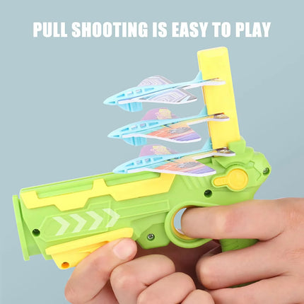 Airplane Launcher Bubble Catapult Toy – Fun Shooting Game with 6 Mini Planes for Kids