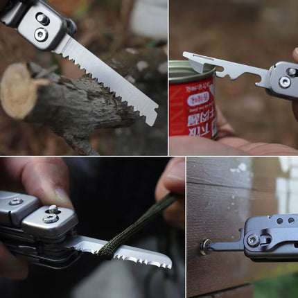 14-In-1 EDC Multitool Scissors Outdoor Camping Gear and Equipment Gadgets for Men Portable Survival Tools with Knife Screwdriver